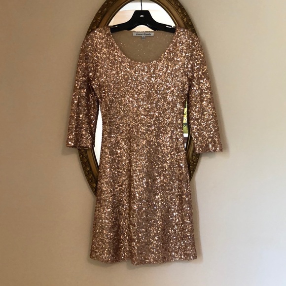 Lovers + Friends Rose Gold Sequin Mini Dress - Picture 4 of 5